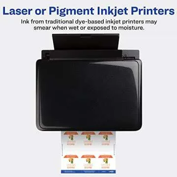 Avery Durable Waterproof Round Labels with Sure Feed Technology, 2.5" Diameter, White, Laser or Pigment-Inkjet Printer, 72 Customizable Blank Labels (22856)