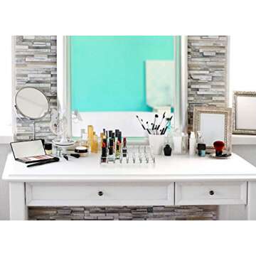 Acrylic Lipstick Organizer Display Holder - Multi Level 24 Deep Slot Clear Organizer Rack Fits all Lipstick Nail Polish Brushes & Bottles Made Thick & Strong With the Highest Quality Acrylic Material