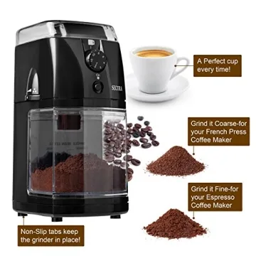 Secura Electric Burr Coffee Grinder with Adjustable Grind Size