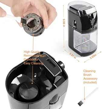 Secura Electric Burr Coffee Grinder with Adjustable Grind Size