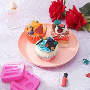 Four Makeup Design Silicone Molds for Baking and Crafts