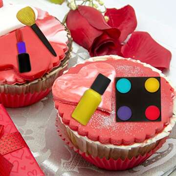 4 Pieces Makeup Design Silicone Molds Lipstick Fondant Perfume Makeup Tool Design Cake Molds for Chocolate Pudding, Candy, Jelly, Soap Modeling, Birthday Party, Cake Cupcake Supplies, 4 Styles