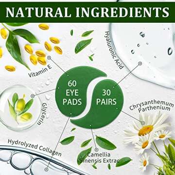 R.A.V Under Eye Patches, Eye Masks, 30 Pairs Collagen Patches for Nourish Firming Repair for Fine Li...