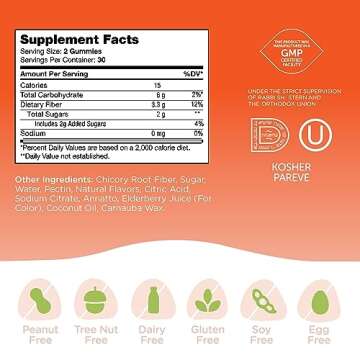 Zahler - Fiber Gummies for Adults & Kids (60 Count) Certified Kosher Adult & Kids Fiber Gummy Chews for Digestion Support, Healthy Regularity & Overall Health - Chewable Children's Fiber Supplements