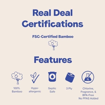 Repurpose Bamboo Toilet Paper Eco-Friendly 3-Ply 12 Rolls