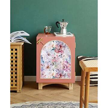 Blooming Wall DPYA09 Antique Romantic Flower Peel and Stick Wallpaper Self-Adhesive Wallpaper Wall Mural Wall Décor