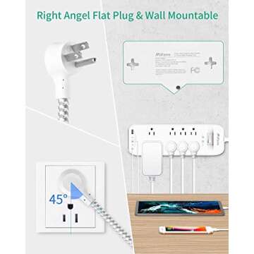 Mifaso Surge Protector with 8 AC Outlets & 3 USB Ports