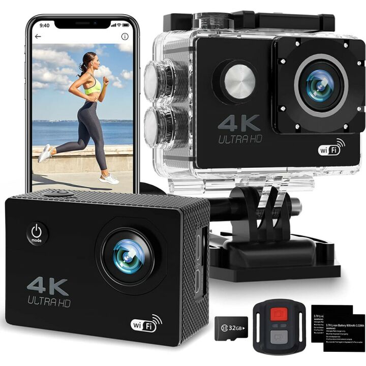 ZYCZWL Ultra HD 4K Action Camera with Remote & Cases