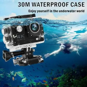 ZYCZWL Ultra HD 4K Action Camera with Remote & Cases