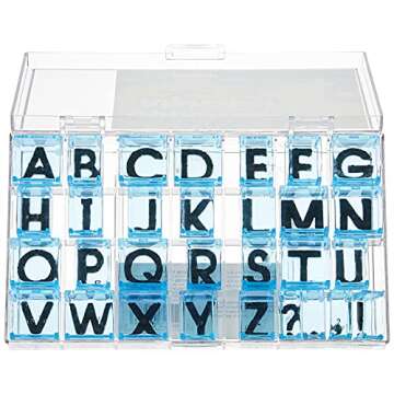 Educational Insights See and Stamp Alphabet Transparent Stamps - Uppercase 5/8", Set of 26 Letters and 4 Punctuation Marks: Perfect for Homeschool & Classroom, Ages 4+