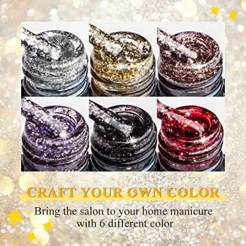 MIZHSE Glitter Gel Nail Polish Set - Sparkling Colors for All
