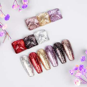 MIZHSE Glitter Gel Nail Polish, Diamond Gel Polish Set, Sparkly Shiny Gel Nail Art Varnish Manicure Kit, Soak Off LED Lamp, for Beginners DIY at Home (Glitter Polish Set)