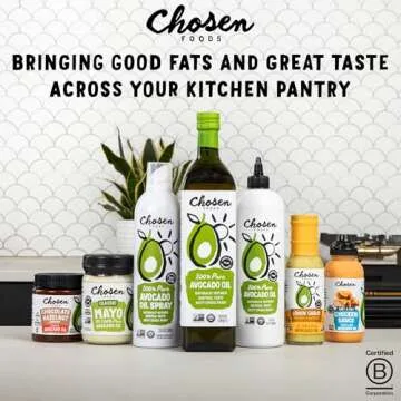 Chosen Foods Classic Vegan Avocado Oil-Based Mayonnaise, Gluten & Dairy Free, Low-Carb, Keto & Paleo Diet Friendly, Mayo for Sandwiches, Dressings and Sauces (12 fl oz)