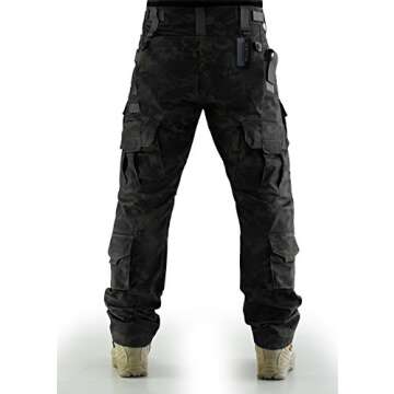 ZAPT Tactical Pants Molle Ripstop Combat Trousers Hunting Army Camo Multi-camo Black Pants for Men (Multi-camo Black, S)