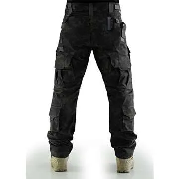 ZAPT Tactical Pants Molle Ripstop Combat Trousers Hunting Army Camo Multi-camo Black Pants for Men (Multi-camo Black, S)
