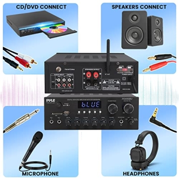 Pyle 300W Bluetooth Home Audio Amplifier Receiver