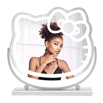 Impressions Vanity Hello Kitty Kawaii Desk Mirror with Lights and Adjustable Tilt