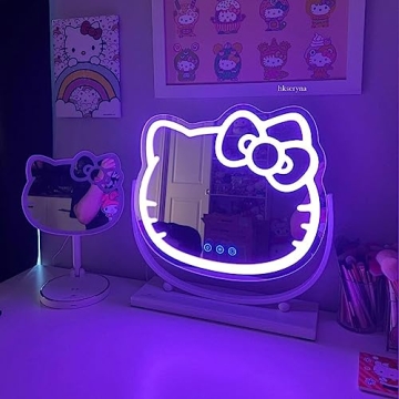 Hello Kitty Kawaii Desk Mirror with LED Lights