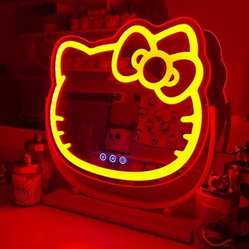 Hello Kitty Kawaii Desk Mirror with LED Lights