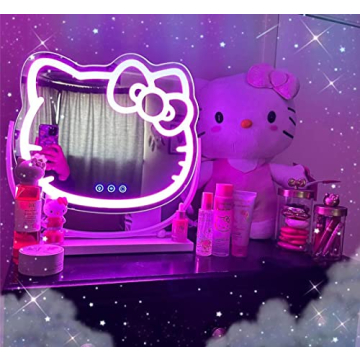 Hello Kitty Kawaii Desk Mirror with LED Lights