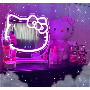 Hello Kitty Kawaii Desk Mirror with LED Lights