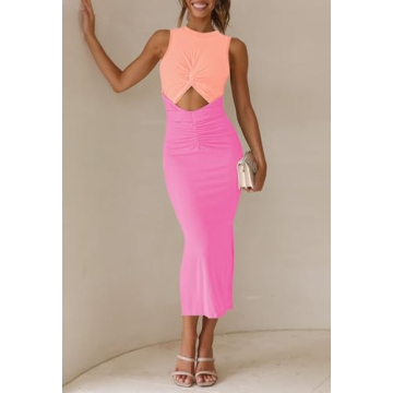HUUSA Elegant Sleeveless Midi Dress for Every Occasion
