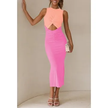 HUUSA Elegant Sleeveless Midi Dress for Every Occasion