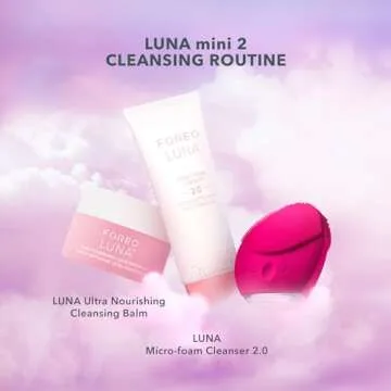 FOREO LUNA mini 2 Ultra-hygienic Facial Cleansing Brush ,All Skin Types, Face Massager for Clean & Healthy Face Care, Extra Absorption of Facial Skin Care Products, Waterproof , Fuchsia