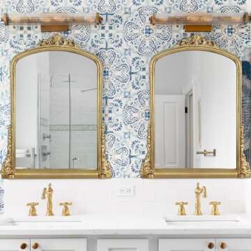 Decor Trends Traditional Ornate Arch Wall Mirror Vintage Fireplace Mirror Mantel Decor, Antique Gold, 36 inches x28 inches, Baroque Inspired Wall Mirror, 28 inches W x 36 inches L, 21004-GD