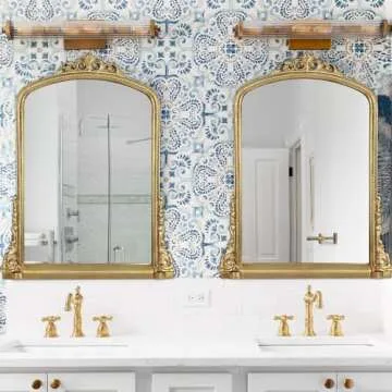 Decor Trends Traditional Ornate Arch Wall Mirror Vintage Fireplace Mirror Mantel Decor, Antique Gold, 36 inches x28 inches, Baroque Inspired Wall Mirror, 28 inches W x 36 inches L, 21004-GD