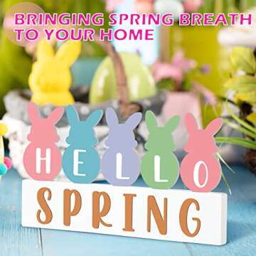 Easter Centerpiece Table Decorations Wood Spring Easter Decors Figurines Tabletopper Accessories Hel...