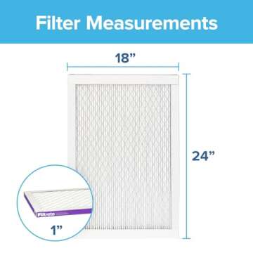 Filtrete 18x24x1 AC Furnace Air Filter, MERV 12, MPR 1500, CERTIFIED asthma & allergy friendly, 3 Mo...