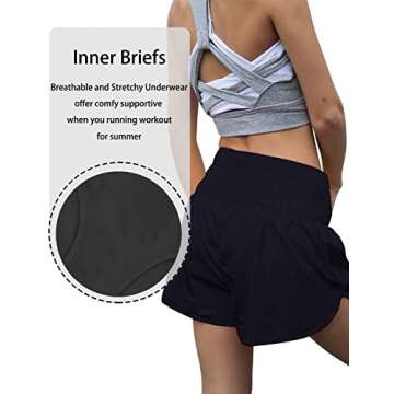 AUTOMET Womens High Waisted Athletic Shorts for Summer Workouts