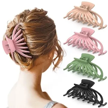 Hair Clips for Women - OPAUL Matte Nonslip Large Hair Claw Clips for Thick and Thin Hair, 4.7 Inch S...