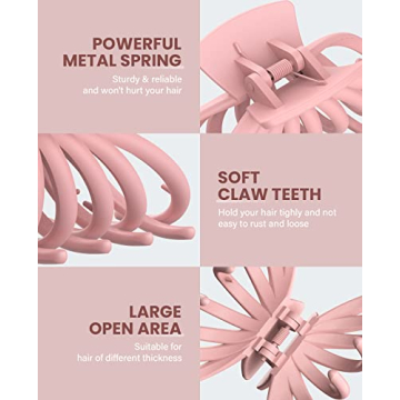 OPAUL Matte Nonslip Large Hair Claw Clips for Women