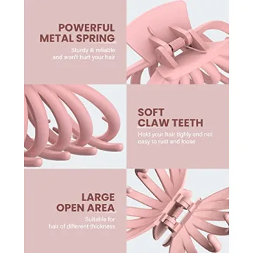 OPAUL Matte Nonslip Large Hair Claw Clips for Women