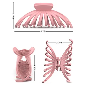 OPAUL Matte Nonslip Large Hair Claw Clips for Women