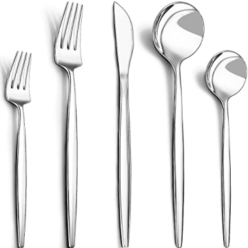 40-Piece Silverware Set for 8, CEKEE Stainless Steel Flatware Cutlery Set for Home Restaurant Hotel ...