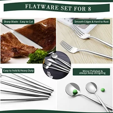 40-Piece CEKEE Stainless Steel Flatware Set for 8