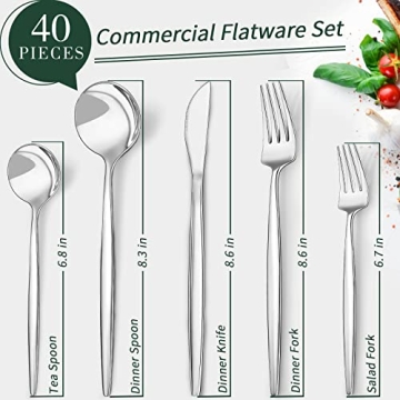 40-Piece CEKEE Stainless Steel Flatware Set for 8
