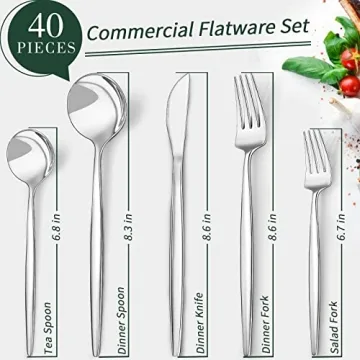 40-Piece CEKEE Stainless Steel Flatware Set for 8