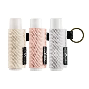WK IEASON - Lip Balm Holder Keychain Clip On Lipstick Sleeve Chapstick Sleeve Holder Keychain Tight-...