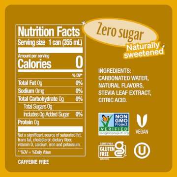 Zevia Zero Sugar Soda, Cream Soda, 16 oz Cans (12-Pack) – Naturally Sweetened, Zero Calorie Sugar ...