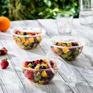Comfy Package [32 oz. - 50 Count] Clear Plastic Salad Bowls with Lids, Disposable Salad Containers for Lunch - Perfect for Takeout, Salads, and Meal Prep