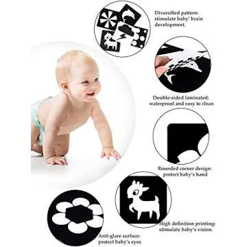 48 High Contrast Flash Cards for Infant Visual Development