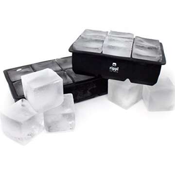 Rippl Ice Cube Tray - Create Perfectly Chilled Drinks with Large Ice Cubes