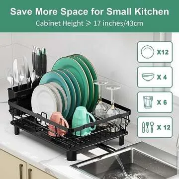 MOUKABAL Dish Drying Rack - Space Saving Stainless Steel