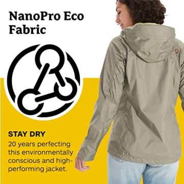 MARMOT Women's Lightweight Eco Rain Jacket for Outdoor Activities
