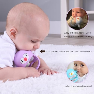 Smily Mia Penguin Teether for Babies 0-6 Months - Soft Silicone