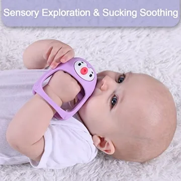 Smily Mia Penguin Teether for Babies 0-6 Months - Soft Silicone